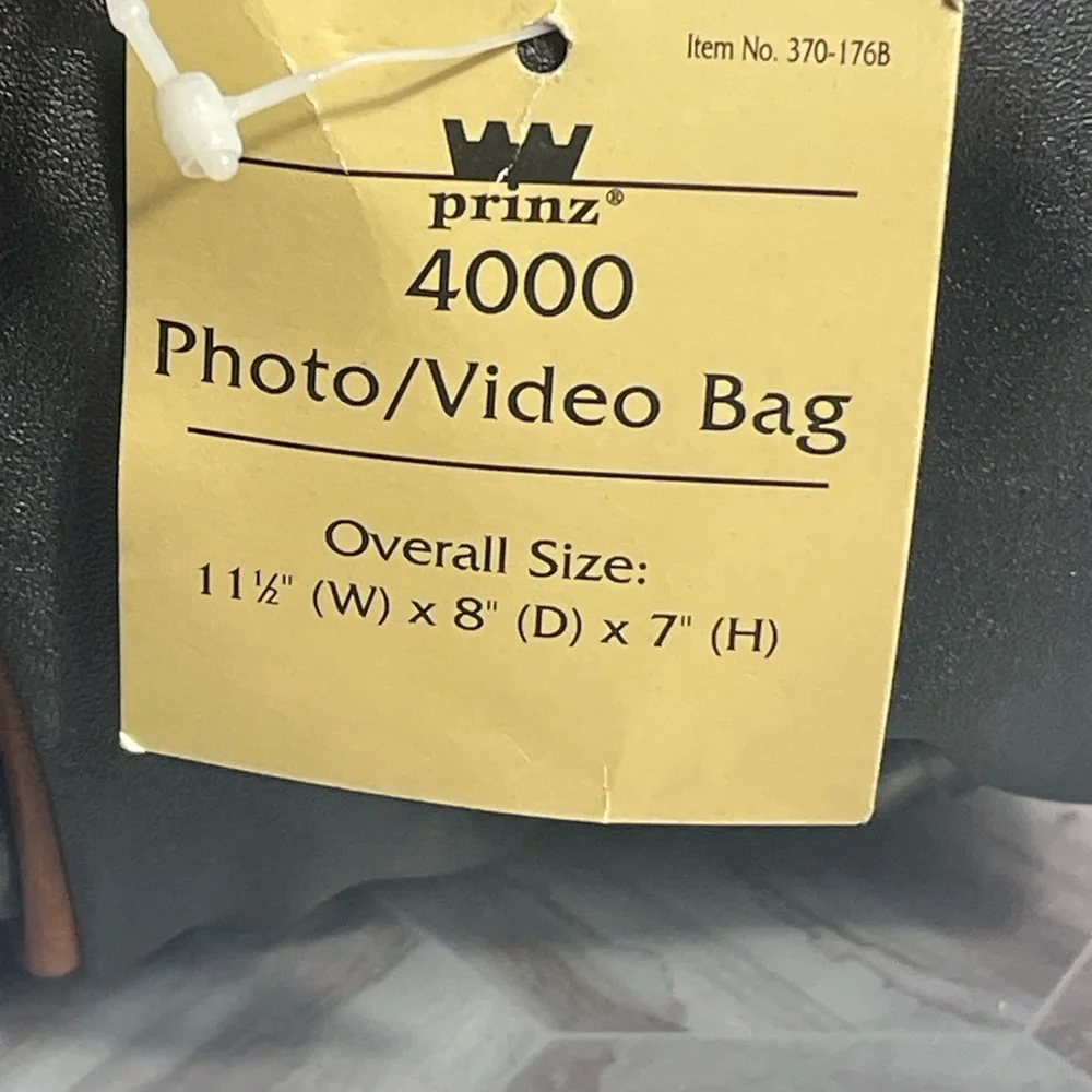 Vintage Prinz 4000 Photo/Video Bag Black w/ Tan Trim NWT 1996 Camera Case